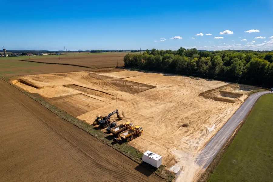 Chantier de construction de l’unité de méthanisation à La Michée